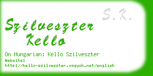 szilveszter kello business card